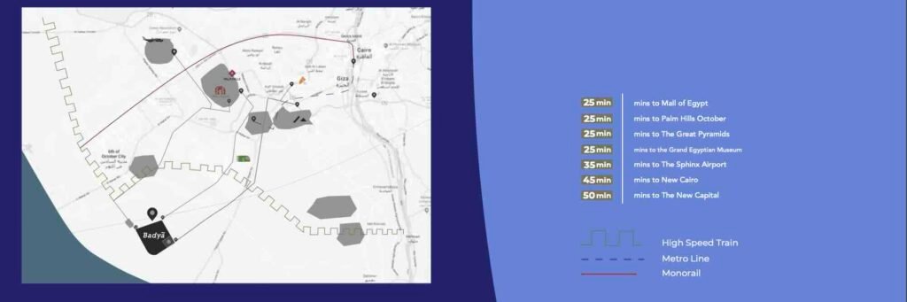 Badya 6 October By Palm Hills Developments 3 Badya Palm Hills -location - egyprop.com