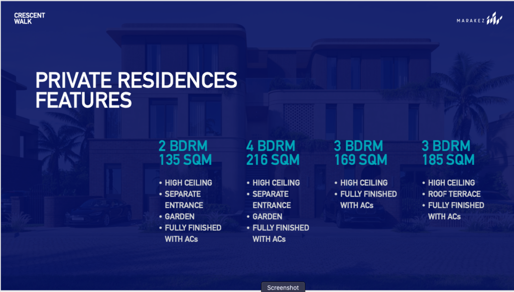 كمبوند كريسنت ووك التجمع السادس Compound Crescent walk New Cairo