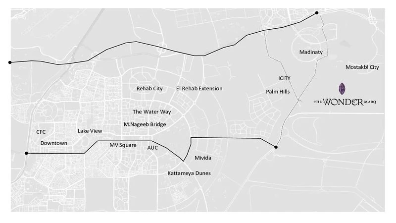 موقع كمبوند ذا وندر مارك كمبوند ذا وندر مارك المستقبل سيتي