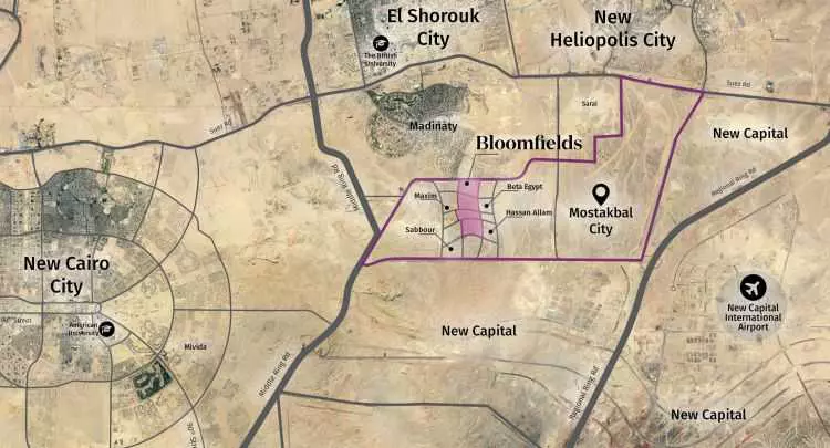 Bloomfields Compound in Mostakbal City by Tatweer Misr - 2026 3 خريطة بلوم فيلدز المستقبل سيتي Bloomfields Compound