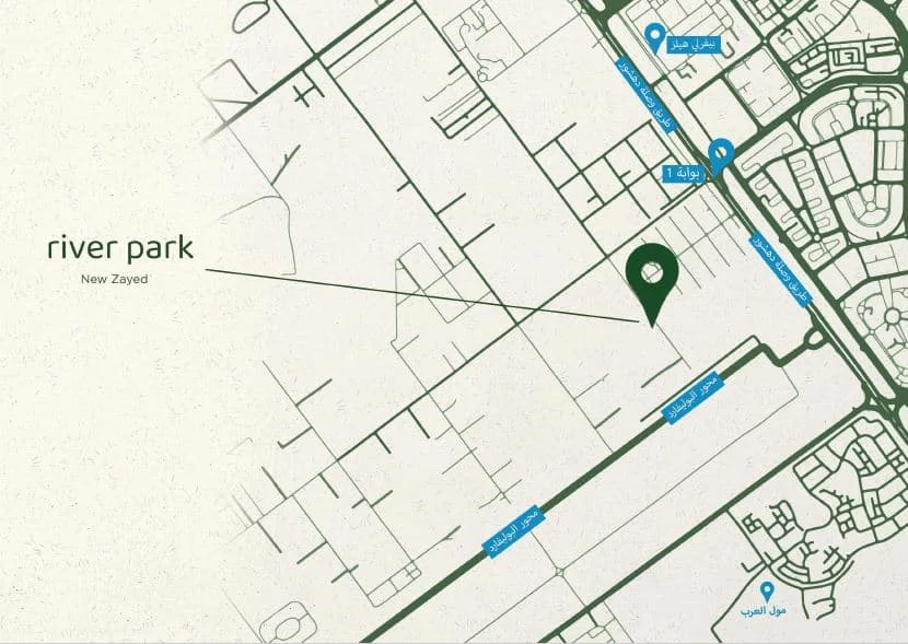موقع كمبوند ريفير بارك زايد الجديدة