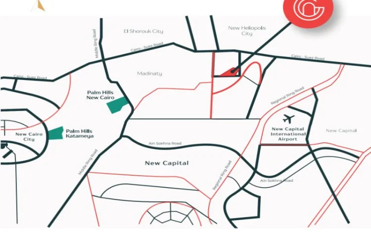 موقع كمبوند كابيتال جاردنز المستقبل سيتي Capital Gardens