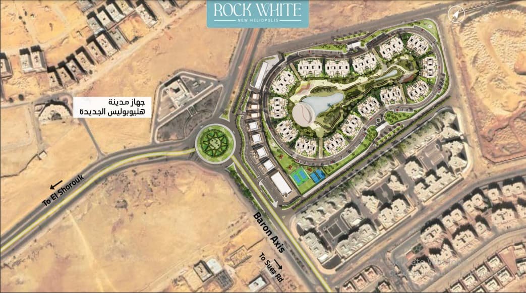 موقع مشروع روك وايت كمبوند روك وايت هليوبوليس الجديدة