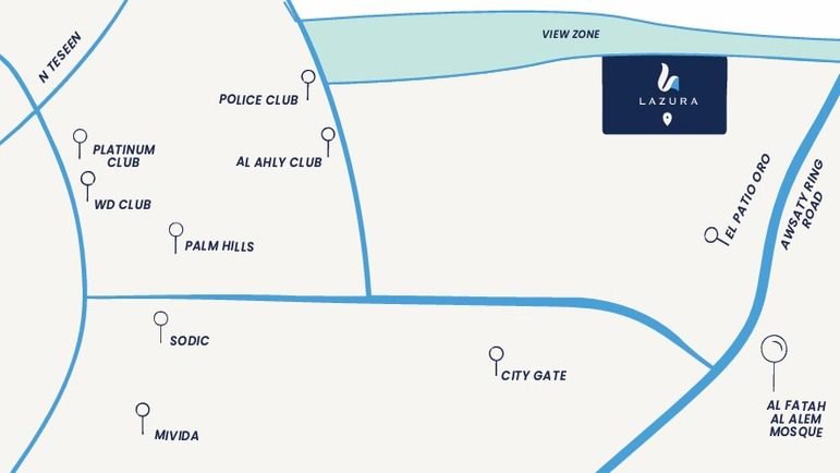 موقع كمبوند لازورا التجمع الخامس كمبوند لازورا القاهرة الجديدة