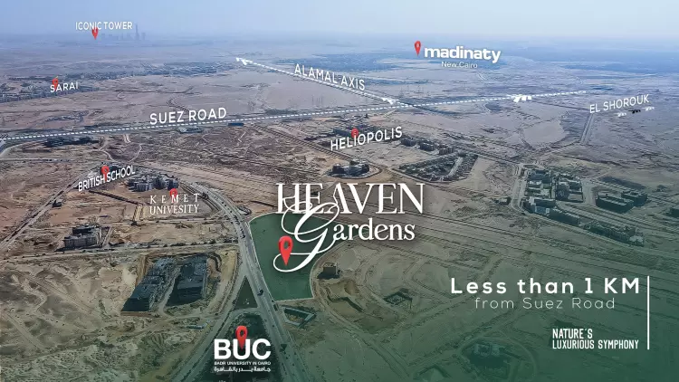 Heaven Gardens New Cairo by Eagle Group 2026 2 موقع مشروع هيفين جاردنز إيجل جروب 1 Heaven Gardens New Cairo